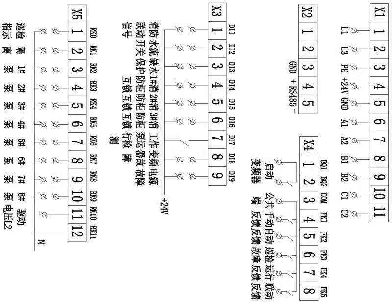 消防泵自动巡检控制器GYXF3100-8XJ接线图